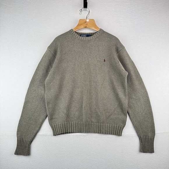 Polo Ralph Lauren Other - 90s Vintage Polo Ralph Lauren Men's M Olive Marled Knit Sweater 100% Cotton